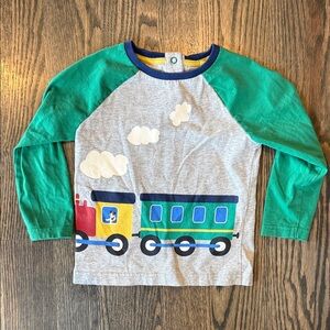 Baby Biden Kids Train Graphic Long Sleeve Shirt - Green & Gray